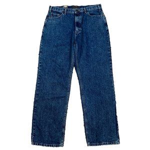 Real Ranch Mens Jeans Size 36X32 Regular Fit Workwear Denim Light Wash 5 Pockets